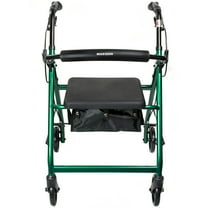 McKesson Rollator Walker with Seat - Lightweight, Aluminum Walker with Wheels, 1 Ct