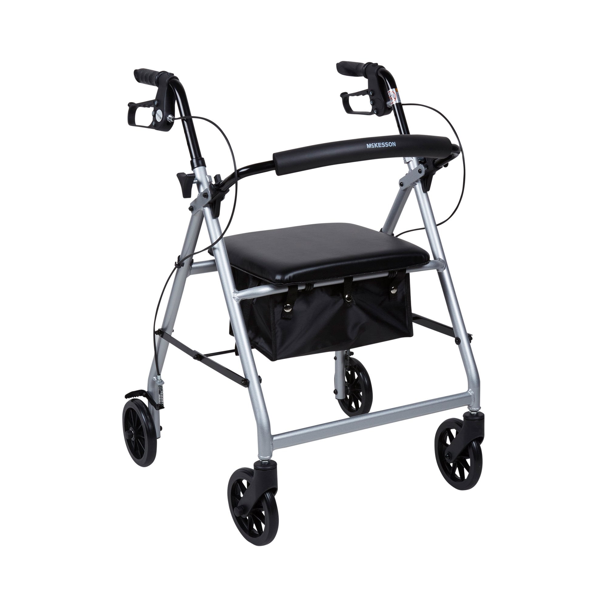 McKesson Rollator Walker with Seat and Wheels - Silver, 300