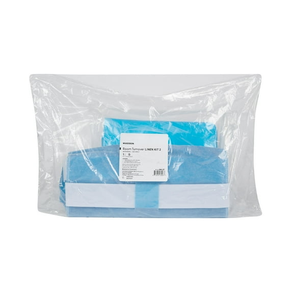 McKesson Room Turnover Linen Kit - Arm Board Covers, Table Sheet, Lift and Draw Sheet, 1 Count, 20 Packs, 20 Total