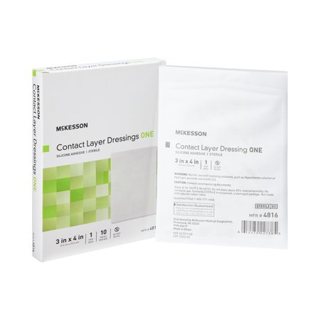 McKesson Silicone Wound Contact Layer Dressing, 3 x 4 Inch, 10 Count