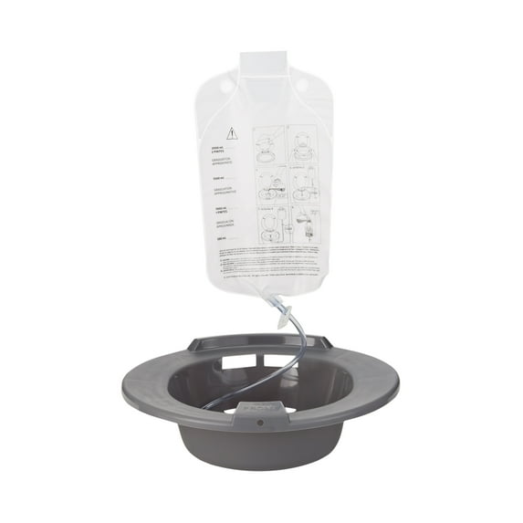 McKesson Sitz Bath, Graduated 500 mL-2000 mL, Plastic Graphite, 10 Ct