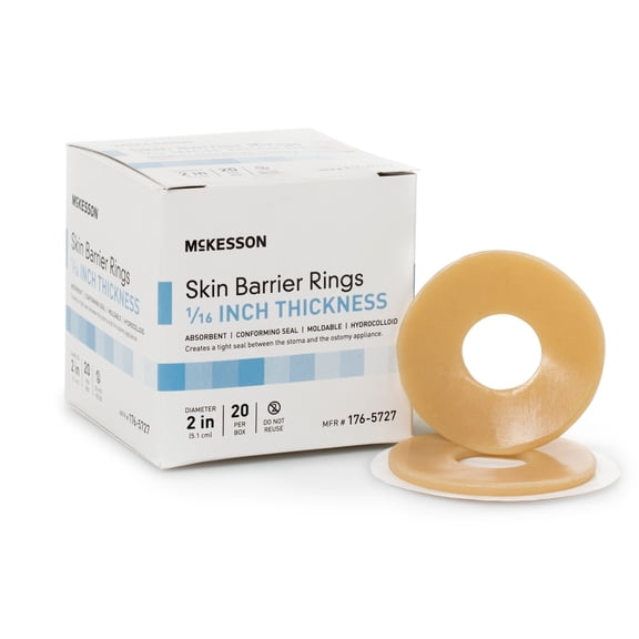 McKesson Skin Barrier Rings for Ostomy and Stoma Care, 2 in x 1/16 in, 20 Ct