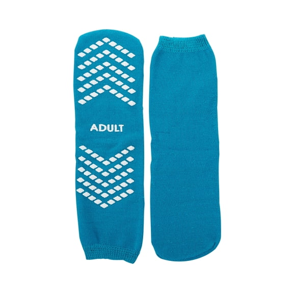 McKesson Slipper Socks, Non-Skid Hospital Ankle Socks - Teal, Size Large, 96 Pairs