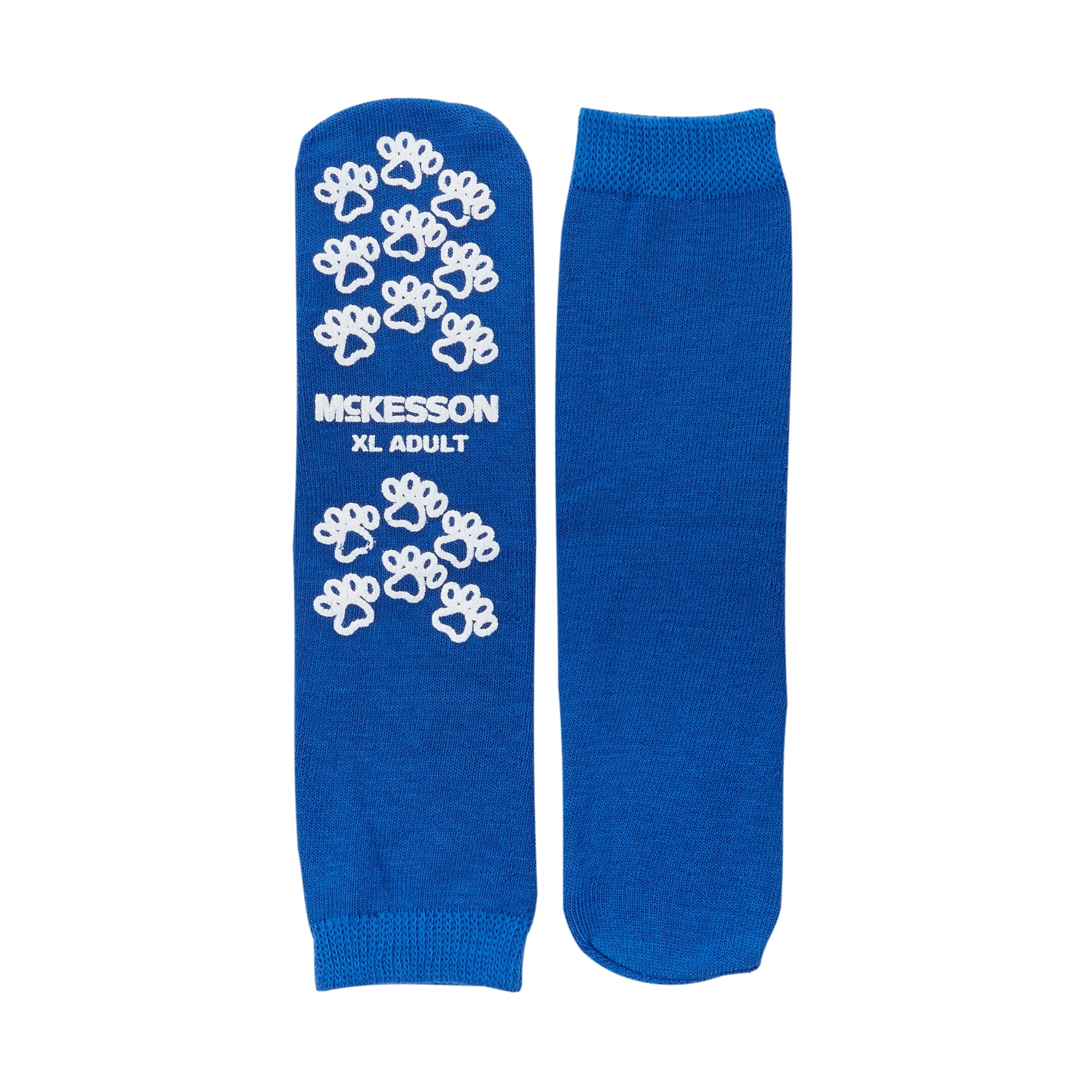 McKesson Slipper Socks Non Slip Grip Hospital Socks Blue Size XL 1 Pair