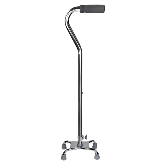 McKesson Quad Walking Cane for Seniors, Adjustable Height, 300 lbs Capacity, 4 Ct