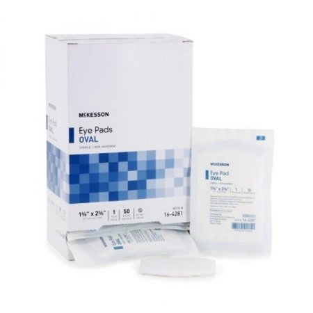 McKesson Small Oval Eye Pad - 1-5/8 Inches x 2-5/8 Inches, White, 600 Count