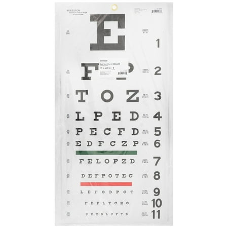 McKesson Snellen Eye Test Chart, Letters - 20 ft Test Distance, 11 x 22 in, 5 Count