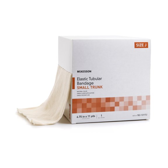 McKesson Spandagrip Cotton-Poly Blend Elastic Tubular Support Bandage Beige NonSterile Size J 6-3/4 Inch X 11 Yard 6 Ct