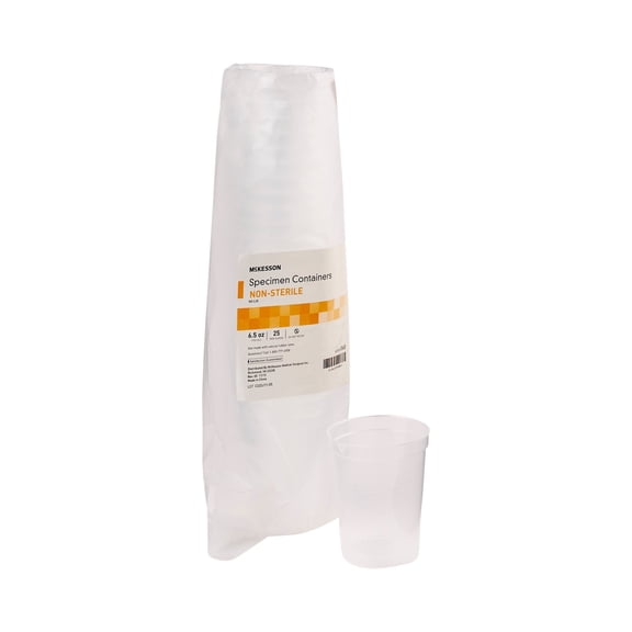 McKesson Specimen Containers, 6.5 oz, 25 per Sleeve, Case of 20 Sleeves