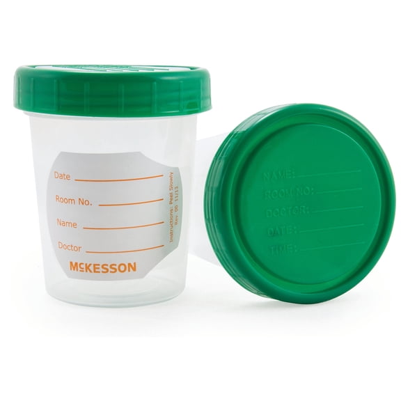 McKesson Specimen Containers - Clear, Leak-Resistant Lid, 120 mL/4 oz, 20 Ct