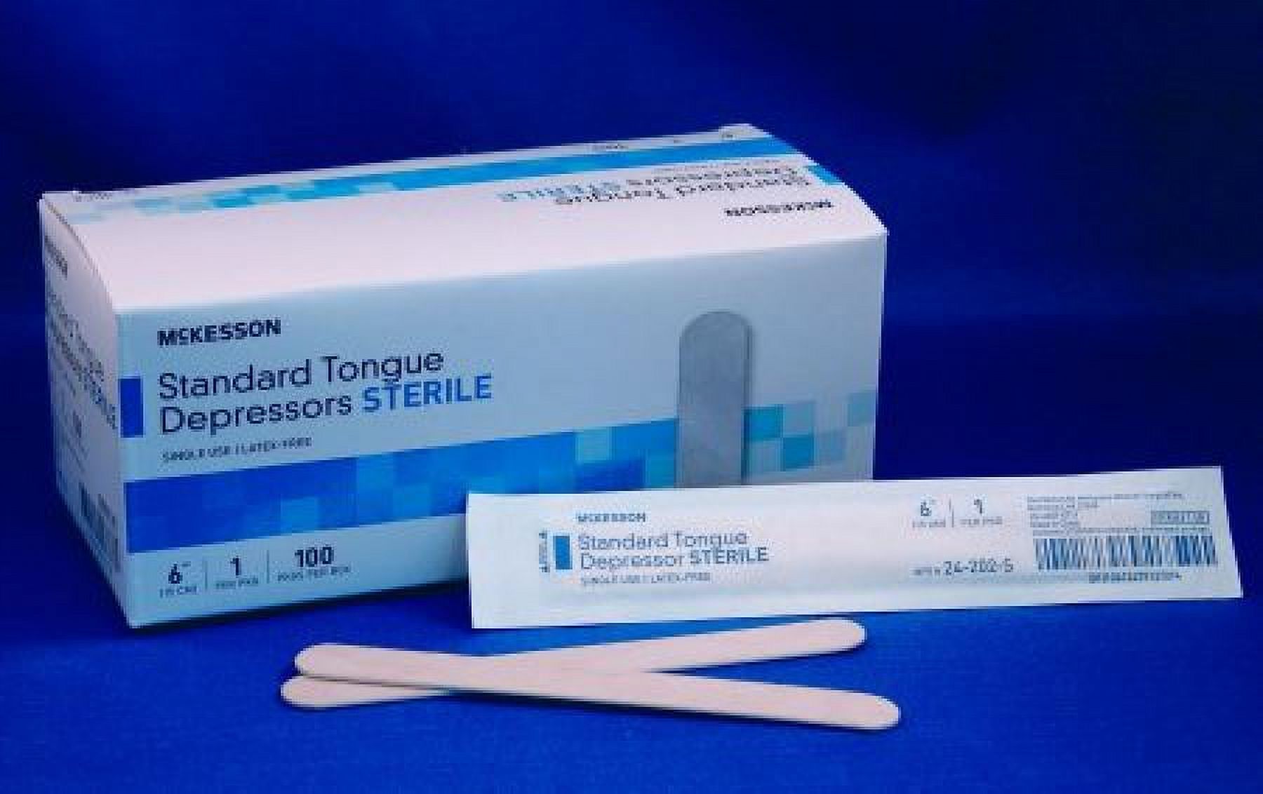 McKesson 6 Inch Length Wood Tongue Depressor Unflavored Sterile 24-202-S 1  Box 100/Box, 100 ct - Harris Teeter