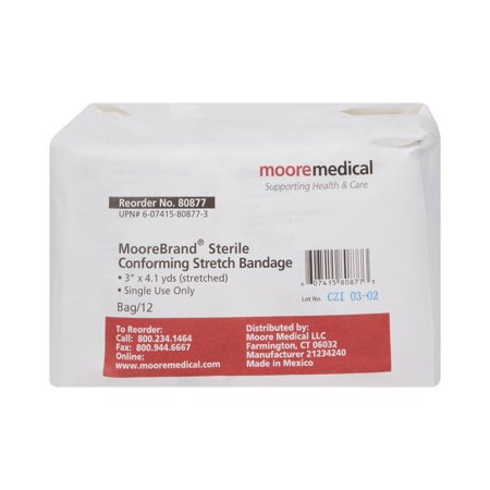 McKesson Sterile Conforming Bandage, 3 Inch x 4-1/10 Yard, McKesson Brand 80877, 12 Count
