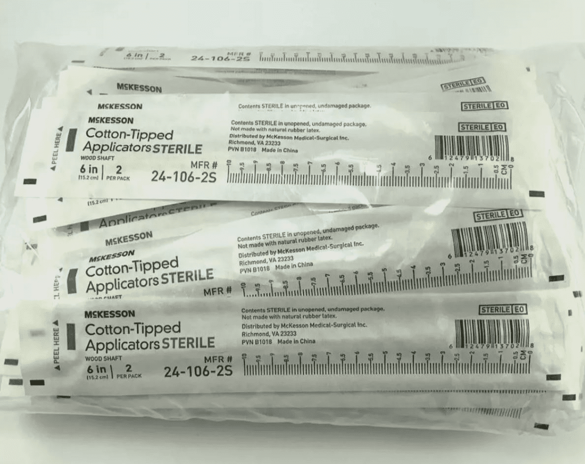 McKesson Sterile Cotton Tipped Applicator 24-106-2S 2 Per Pack Bag of 50 Packs