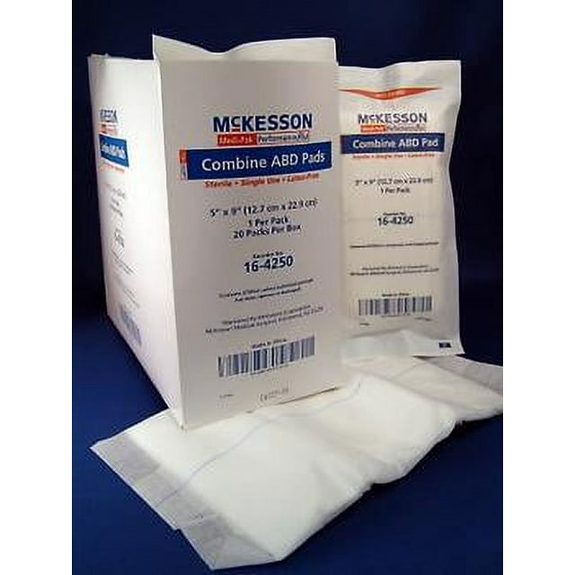 McKesson Sterile Performance ABD Pads, 42502000, 5" x 9", 20 Count