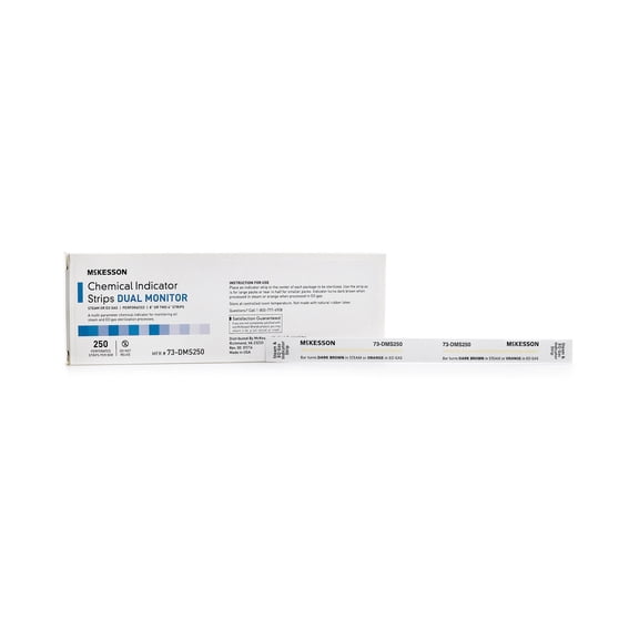 McKesson Sterilization Chemical Indicator Strip Steam Compatibility 73-DMS250, 250 Ct