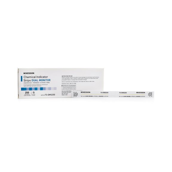 McKesson Sterilization Chemical Indicator Strip Steam Compatibility 73-DMS250, 250 Ct