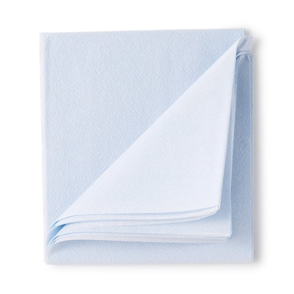 McKesson Stretcher Sheets - Medical Equipment Drape, Tear-Resistant Tissue/Poly Film - Blue, 90 in x 40 in, 50 Ct