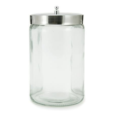McKesson Sundry Jar, Unlabeled - Glass, Stainless Steel Lids - 4.5 in x 7 in, 1 Ct
