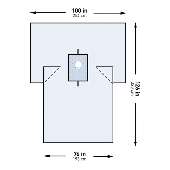 McKesson Surgical Drape Blue 100 W X 76 W X 126 L Inch 183-I80-05214G-S
