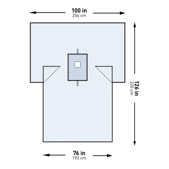McKesson Surgical Drape Blue 100 W X 76 W X 126 L Inch 183-I80-05214G-S