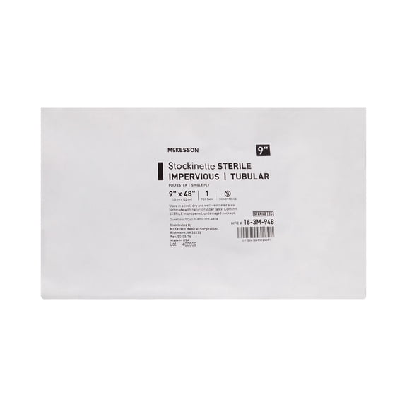 McKesson Surgical Stockinette Impervious Tube Pre-Cut Drape, 48 in x 9in, 1 Ct