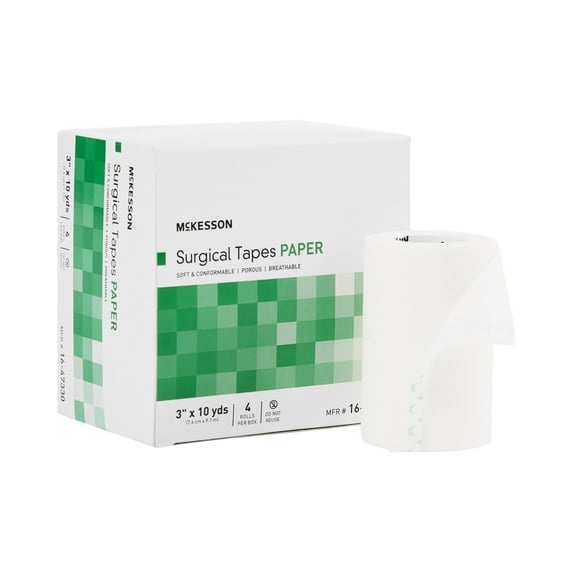 McKesson Surgical Tape, Non-Sterile Paper Medical Tape, 3 in x 10 yd, 48 Ct