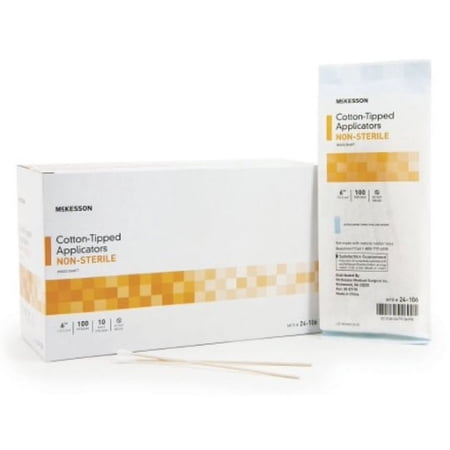 McKesson Swabstick Cotton Tip Wood Shaft 6 Inch NonSterile-Case of 10000