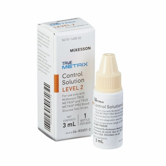 McKesson TRUE METRIX Control Solution for Diabetes Testing - Level 2, 3 mL, 24 Ct