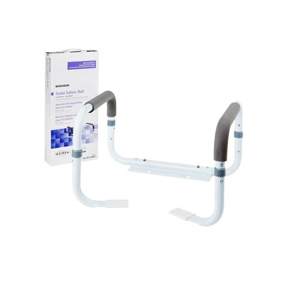 McKesson Toilet Safety Rail, White, 300-lb Weight Capacity, 1 Ct