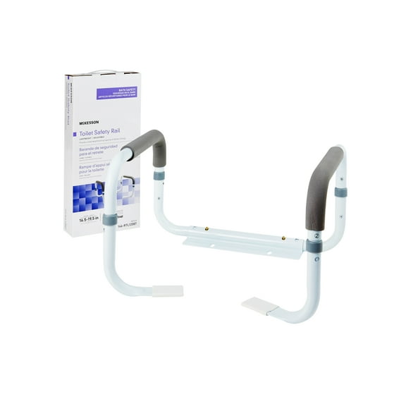 McKesson Toilet Safety Rail, White, 300-lb Weight Capacity, 1 Ct