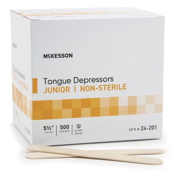 McKesson Tongue Depressors, Non-Sterile Wooden Sticks, 5 1/2 in, 500 Count, 1 Pack