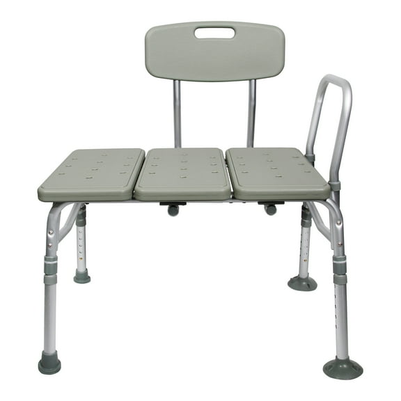 McKesson Transfer Bath Bench with Back, Removable Arm Rail - Aluminum Frame, 1 Ct