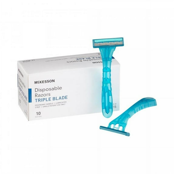 McKesson Triple Blade Razor, 10 Count