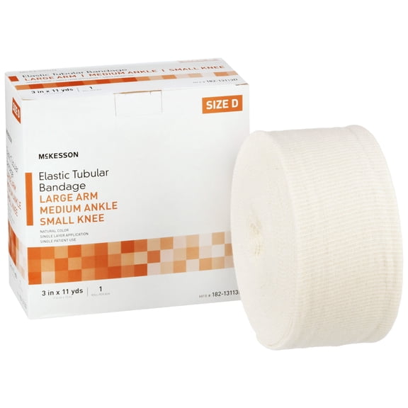 McKesson Tubular Elastic Bandage, 3 in. x 11 yds., Size D, 1 Count, 18 Packs, 18 Total