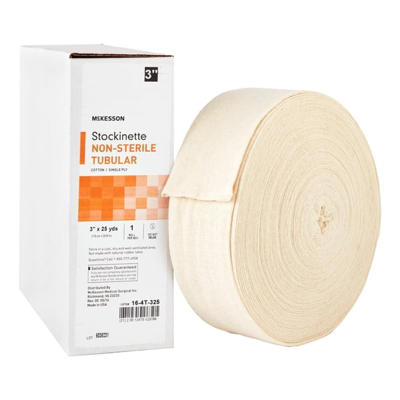 McKesson Tubular Stockinette - Medical, Non-Sterile Cotton Wrap, 3 in x 25 yd, 1 Count, 1 Pack