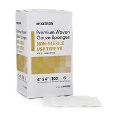 McKesson USP Type VII Gauze Sponge First Aid Gauze Pads 4 x 4 Inch 200 Count