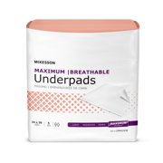 McKesson Ultimate Breathable Underpads for Incontinence, Maximum Absorbency - 24 in x 36 in, 5 Ct
