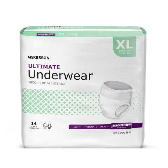 McKesson Ultimate Underwear, Incontinence, Maximum Absorbency, XL, 56 Ct