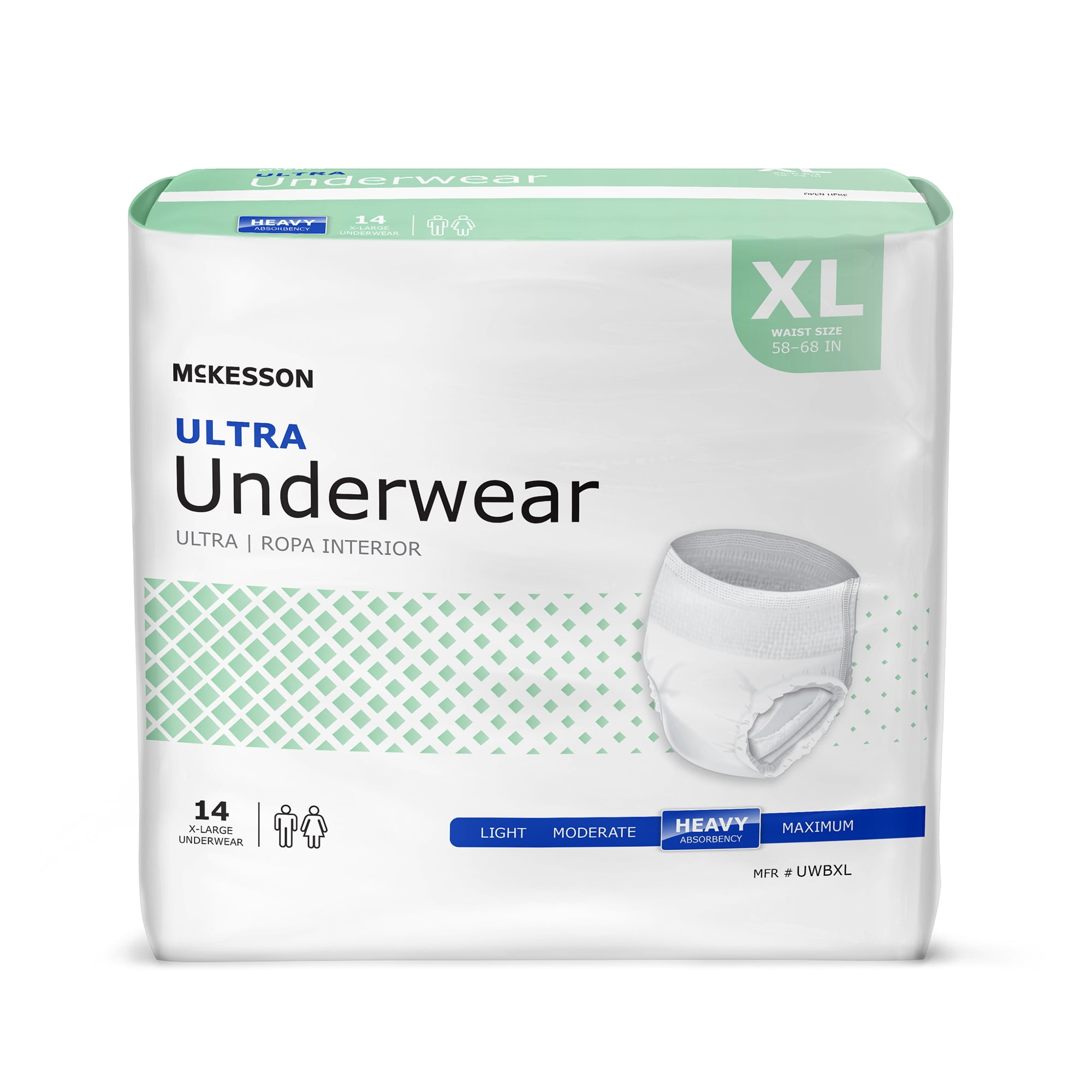 McKesson Ultra Incontinence Underwear for Men or Women - Heavy Absorbency,  XL, 14 Ct 