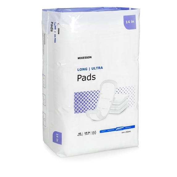 McKesson Ultra Pads for Women, Incontinence, Heavy Absorbency, 14 in, 42 Count, 1 Pack