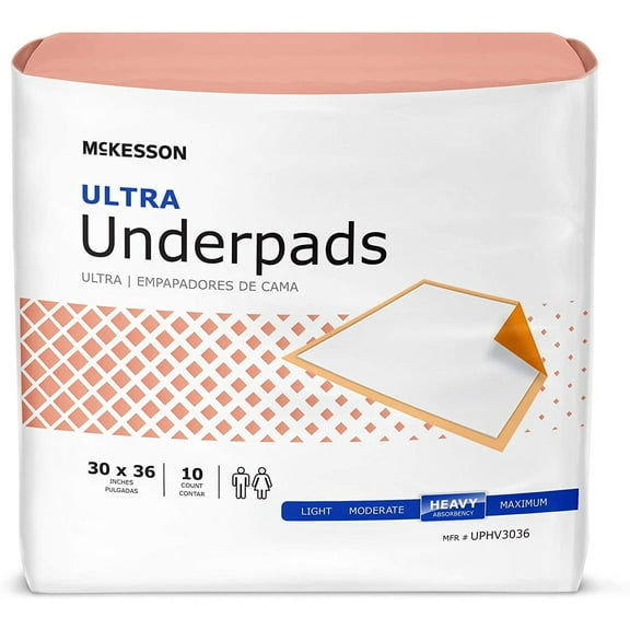 McKesson Ultra Underpad 30 X 36 Inch Disposable Fluff / Polymer Heavy Absorbency, Case of 300