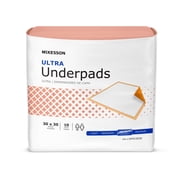 McKesson Ultra Underpads, Incontinence Bed Pads, Heavy Absorbency, 30 in x 30 in, 10 Ct