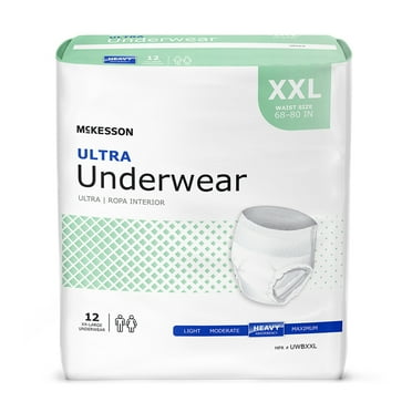 McKesson Ultra Underwear, Incontinence, Heavy Absorbency, 2XL, 48 Ct