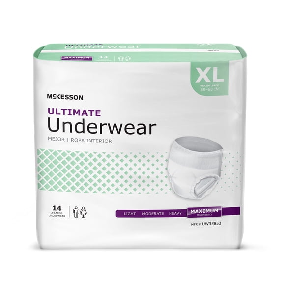 McKesson Ultimate Underwear, Incontinence, Maximum Absorbency, XL, 14 Ct