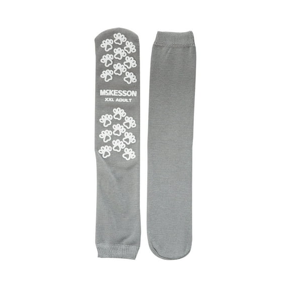 McKesson Unisex Slipper Socks Adult Size 10-1/2 to 11-1/2 Gray - 1 Pair