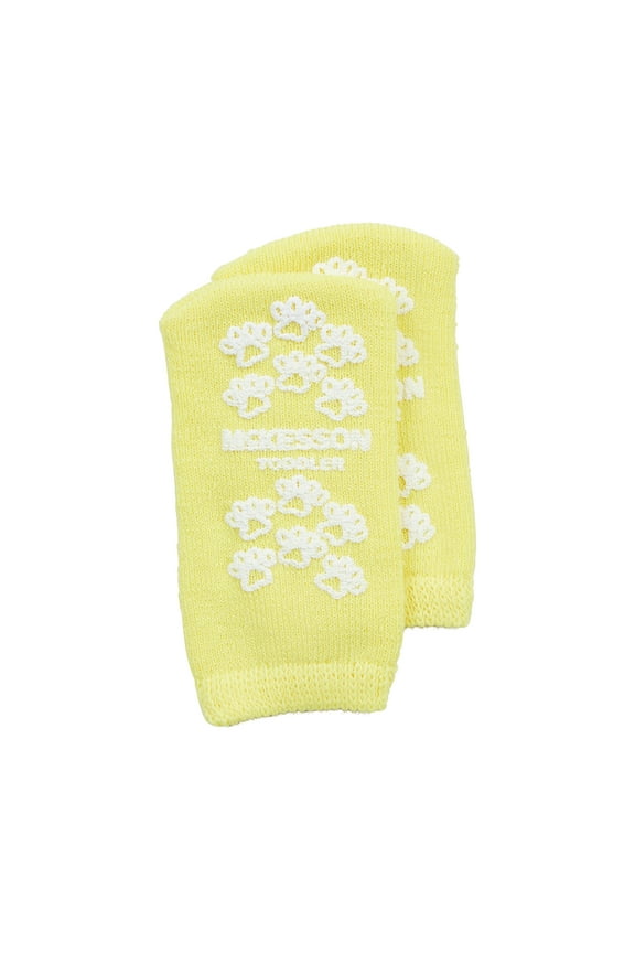 Unisex Slipper Socks Toddler Size 4 to 7-1/2 Yellow - 1 Pair