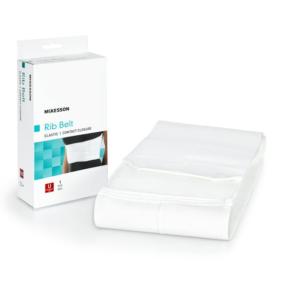 McKesson Universal Rib Belt, Reusable Abdominal Support, 28 in. to 50 in. Waist Circumference, 1 Ct