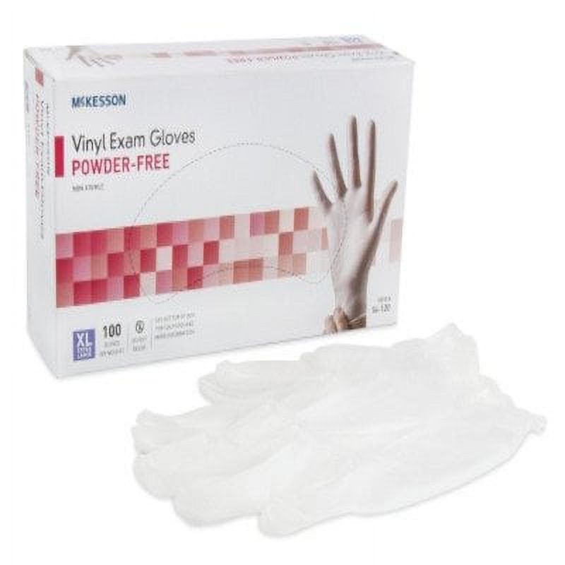 McKesson Vinyl Exam Glove, Extra Large, Clear