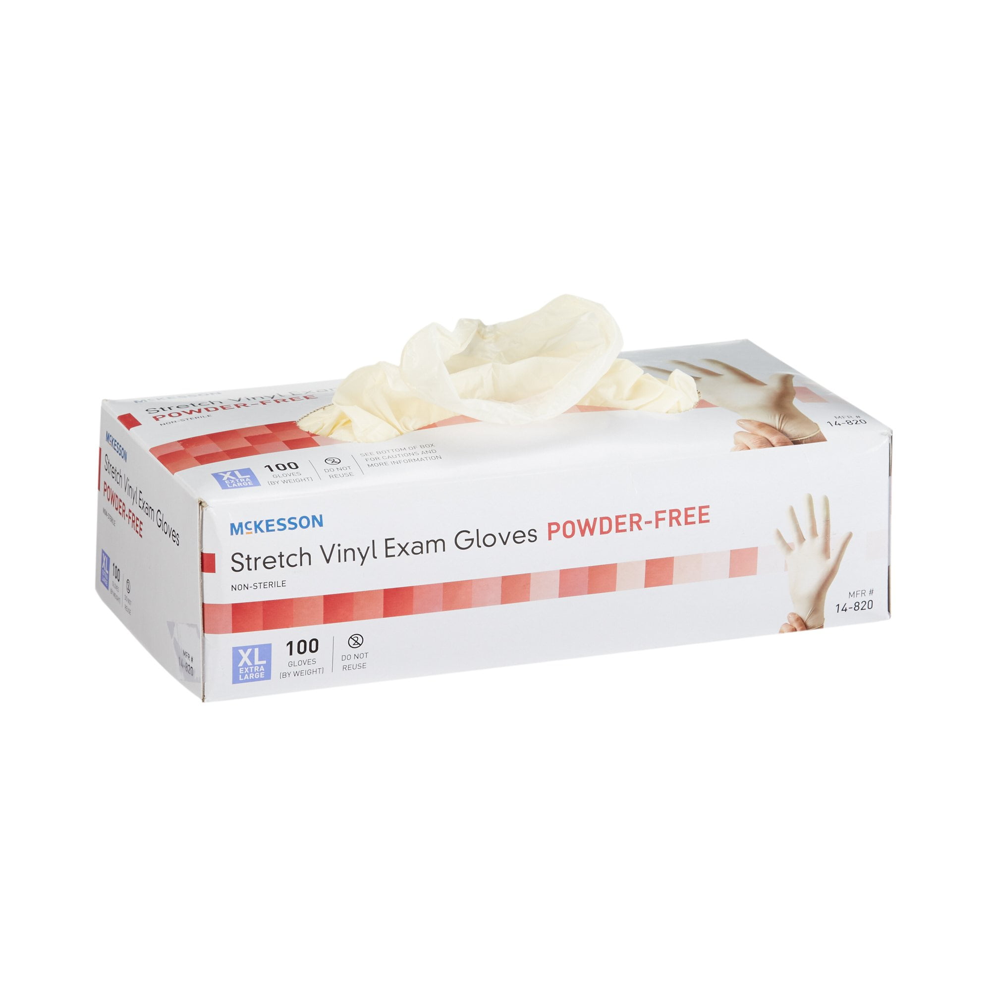 McKesson Vinyl Exam Gloves Stretchy, Disposable Medical Glove Size