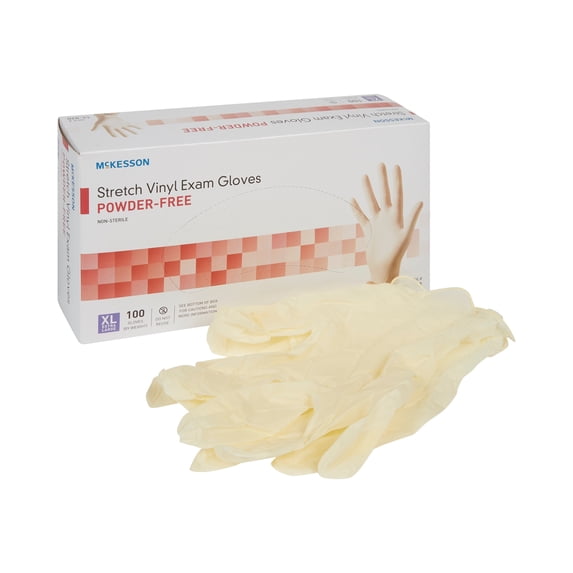 McKesson Vinyl Exam Gloves - Stretchy, Disposable Medical Glove - Size XL, 100 Count, 10 Boxes, 1000 Total